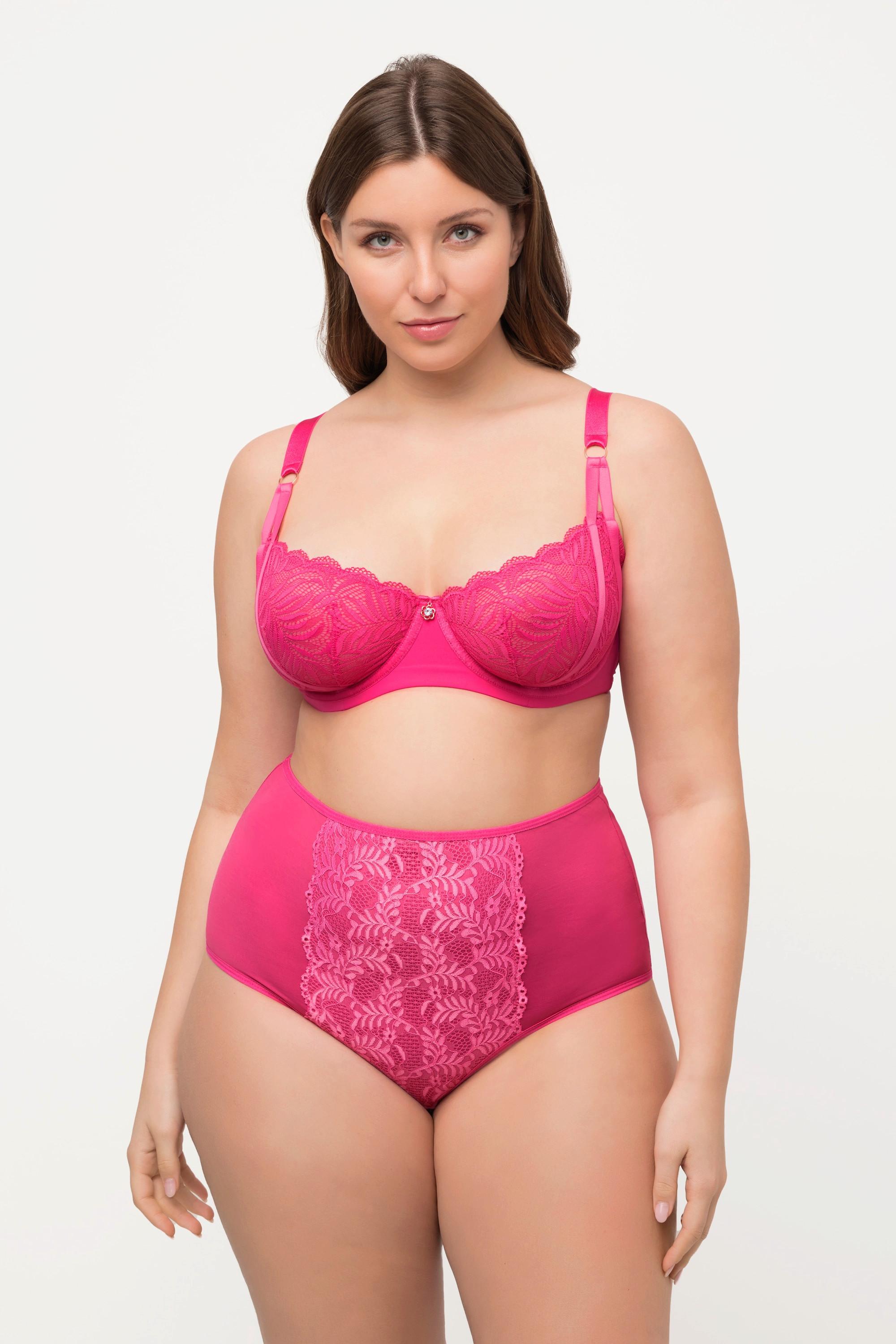 Ulla Popken  Reggiseno con ferretto, pizzo, mesh, spalline formate da più elementi e coppa C-E 