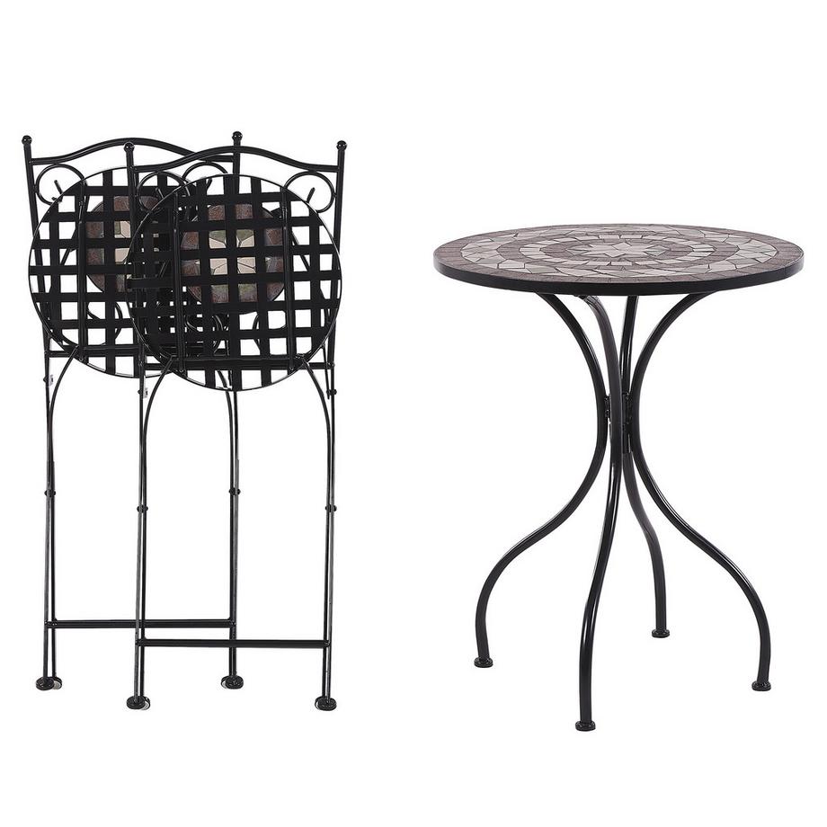 Beliani Bistro Set aus Eisen  CARIATI  