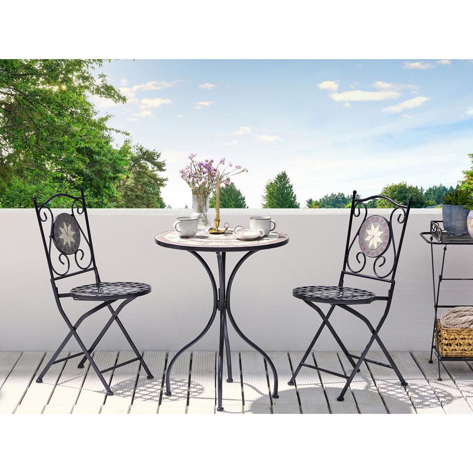 Beliani Bistro Set aus Eisen  CARIATI  