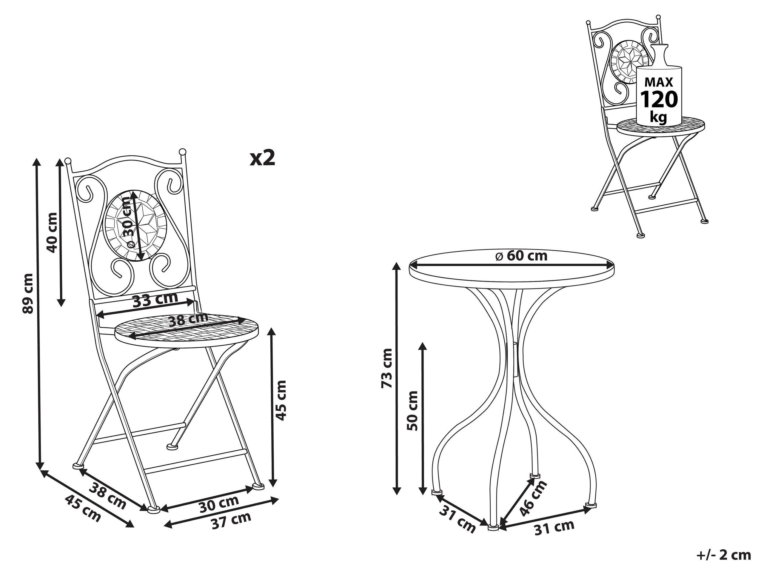 Beliani Bistro Set aus Eisen Retro CARIATI  