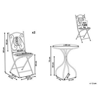 Beliani Bistro Set aus Eisen Retro CARIATI  