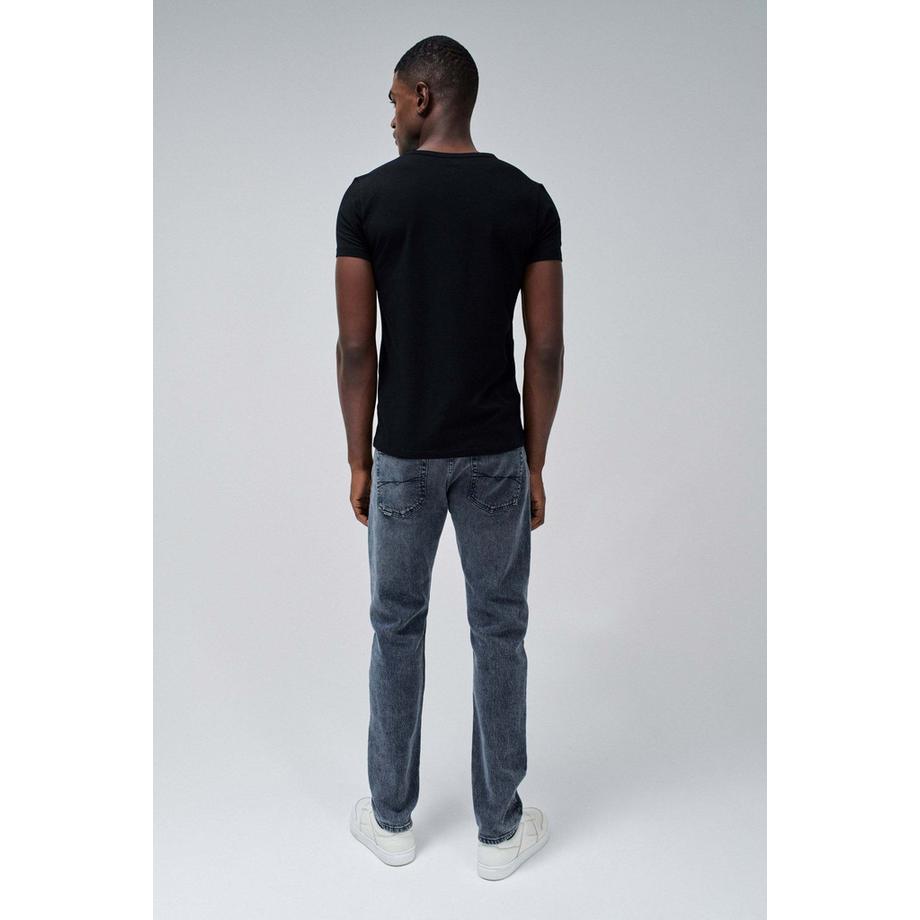 Salsa V-Neck Cotton Lycra Metal Badge T-Shirt  