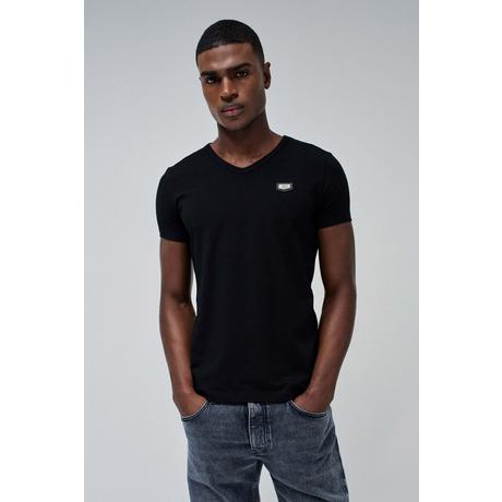 Salsa T-Shirt V-Neck Cotton Lycra Metal Badge  