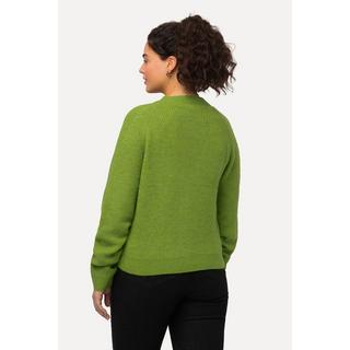 Ulla Popken  Cardigan à col en V et manches raglan, patte de boutonnage 