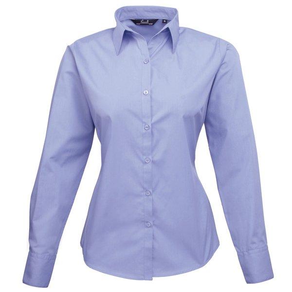 Image of Popeline Bluse Arbeitshemd Damen Blau 40