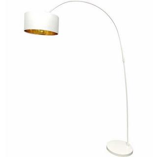 mutoni  Lampe à arc avec abat-jour en tissu blanc 