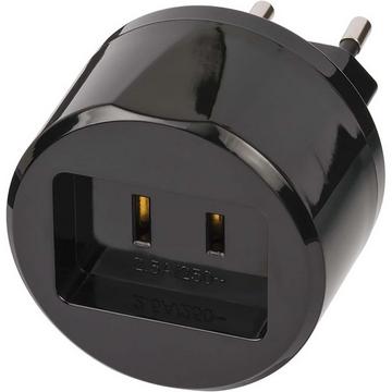 Adaptateur de voyage USA-Europe avec fusible 2,5 A