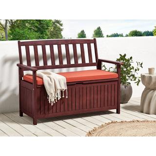 Beliani Panca da giardino con cuscino en Legno d'acacia Classico SOVANA  