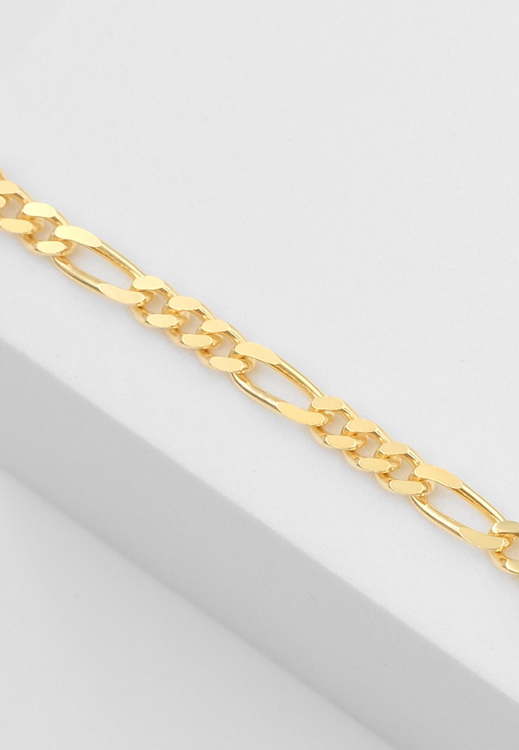 MUAU Schmuck  ID-Bracelet Figaro Gelbgold 750, 3.4mm, 19cm 