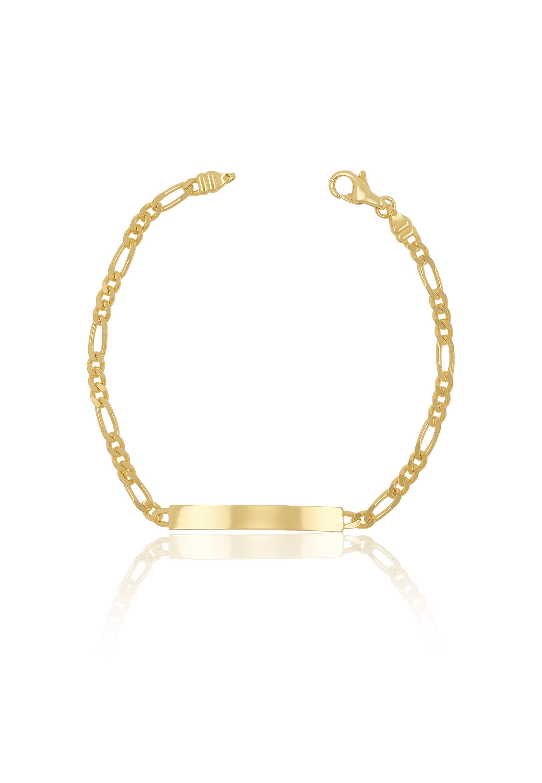 MUAU Schmuck  ID-Bracelet figaro or jaune 750, 3,4mm, 19cm 