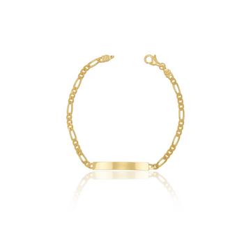 ID-Bracelet Figaro Gelbgold 750, 3.4mm, 19cm