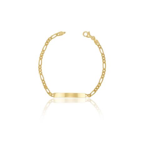 MUAU Schmuck  ID-Bracelet figaro or jaune 750, 3,4mm, 19cm 