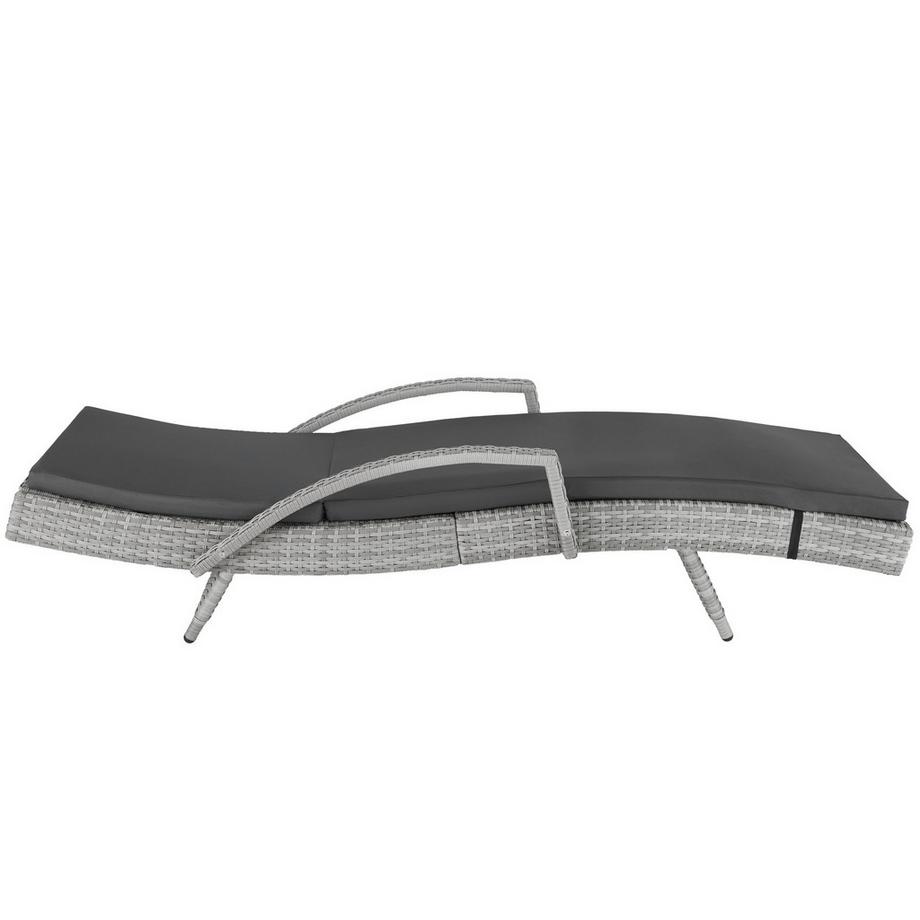 Tectake Chaise longue en rotin et aluminium Océane résistant aux intempéries et aux UV  