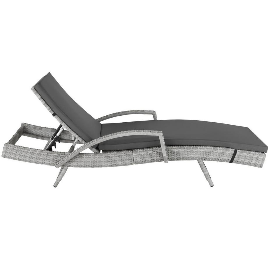 Tectake Chaise longue en rotin et aluminium Océane résistant aux intempéries et aux UV  