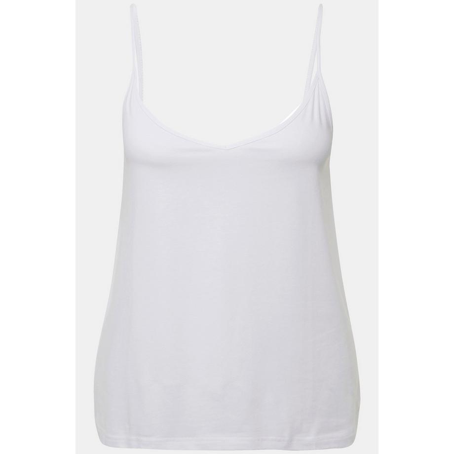 Ulla Popken Top smanicato con spalline sottili scollo a V  