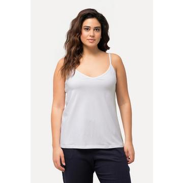 Top smanicato con scollo a V e spalline sottili