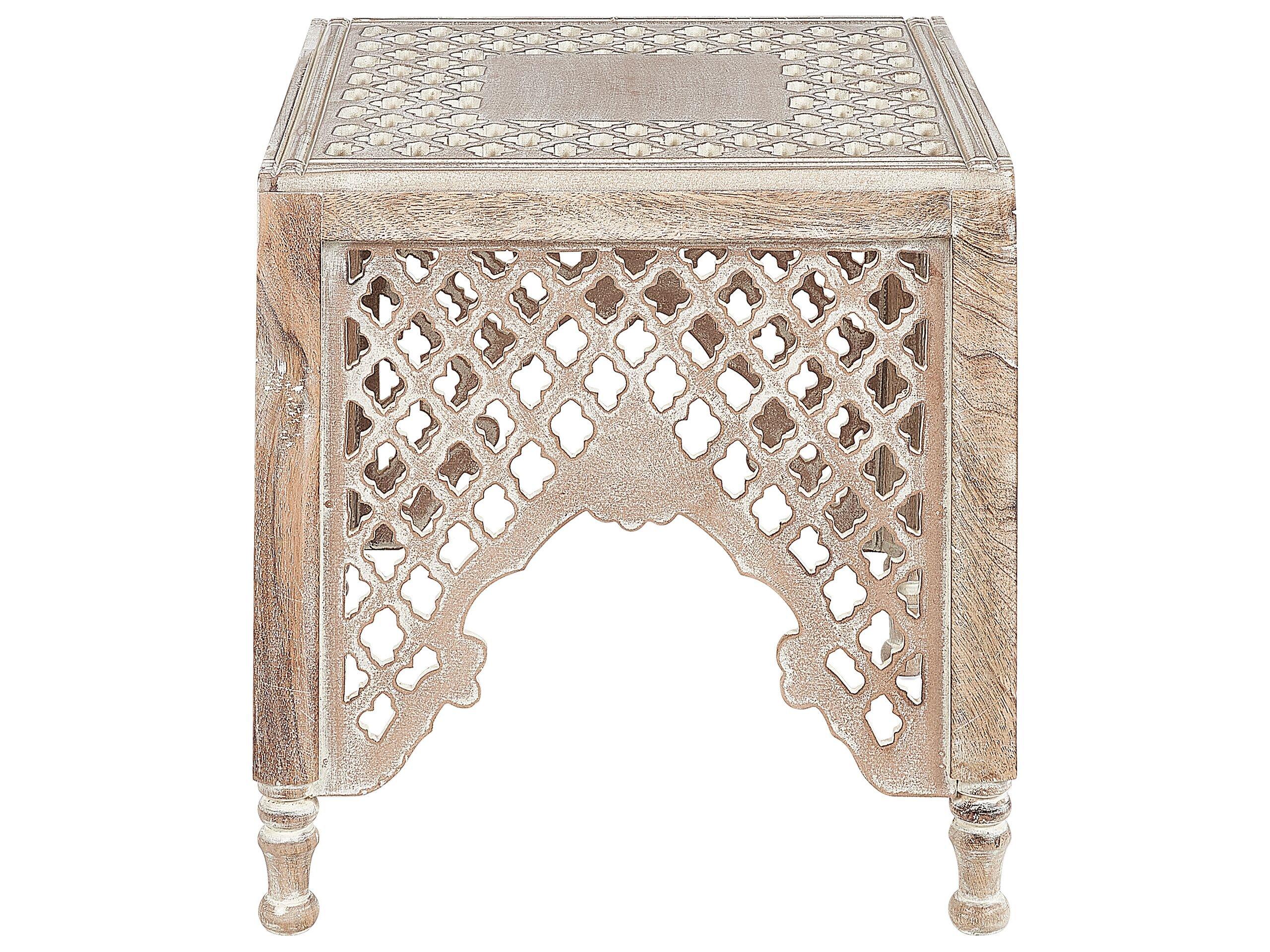 Beliani Table d'appoint en Manguier Boho KADMA  