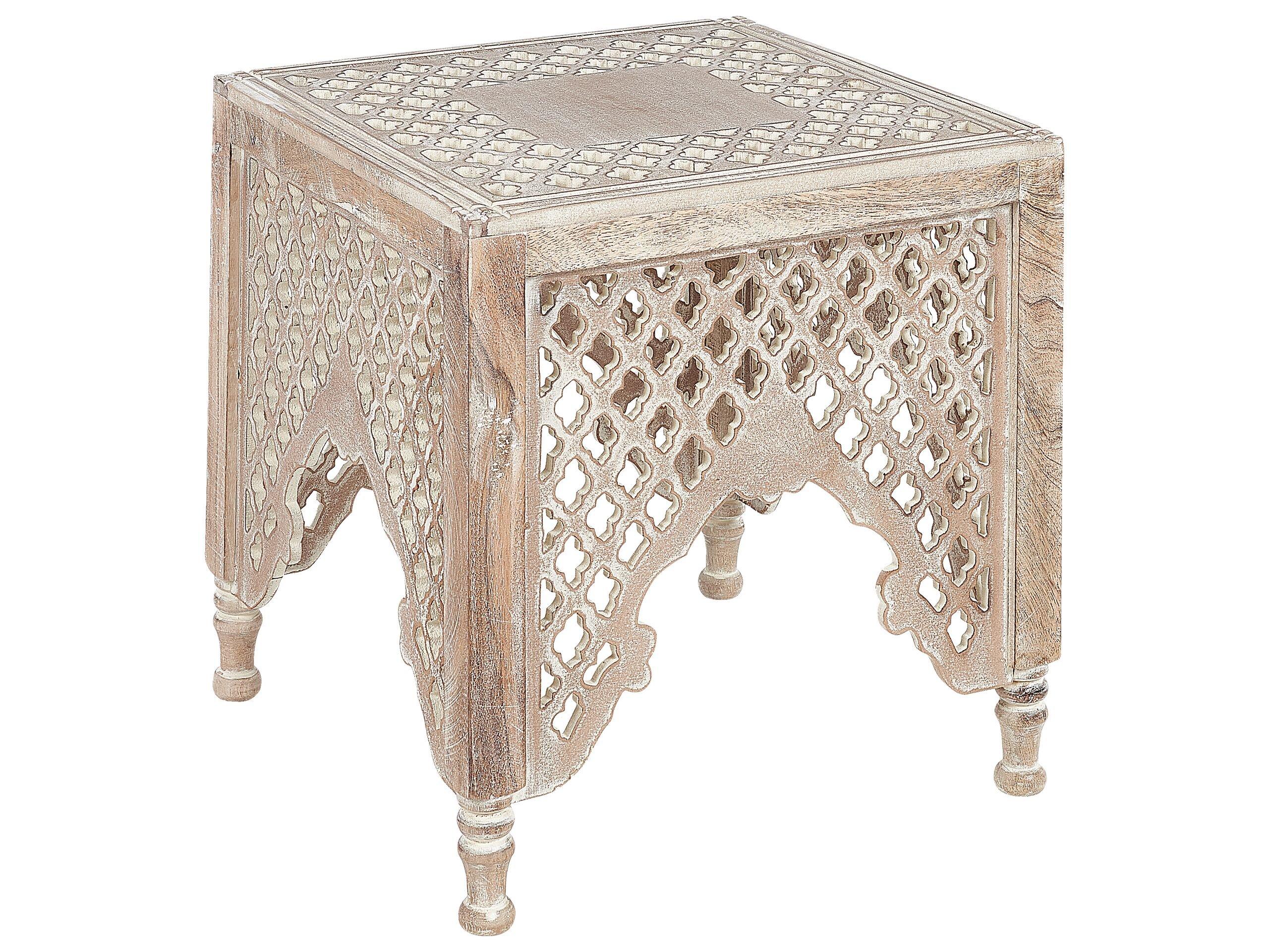 Beliani Table d'appoint en Manguier Boho KADMA  