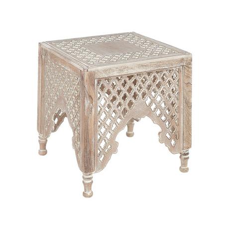 Beliani Table d'appoint en Manguier Boho KADMA  