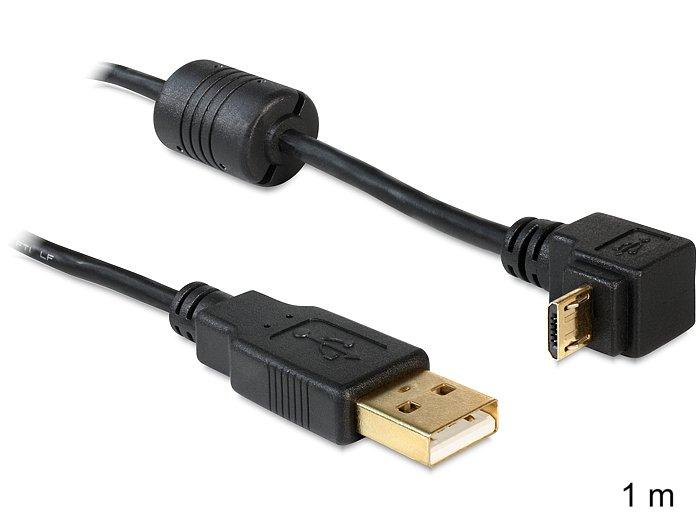 Image of USB2.0 1m USB Kabel USB A Micro-USB B Schwarz