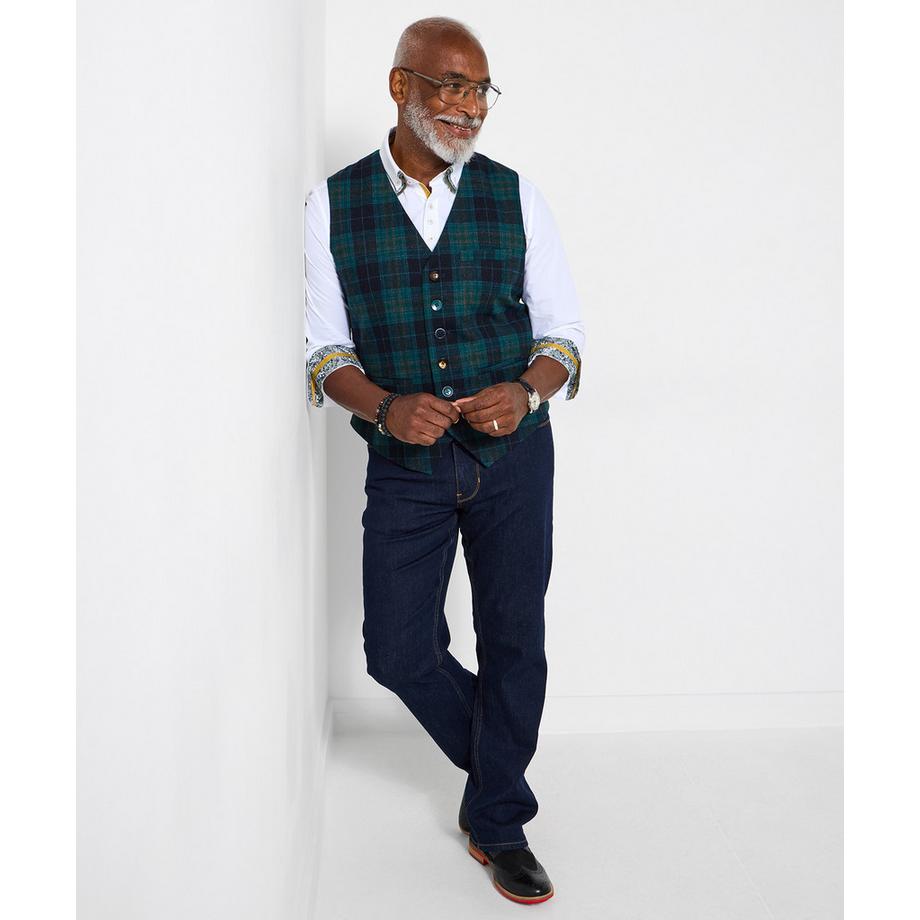 Joe Browns Karo Weste mit Kontrastknöpfen Regular Fit  