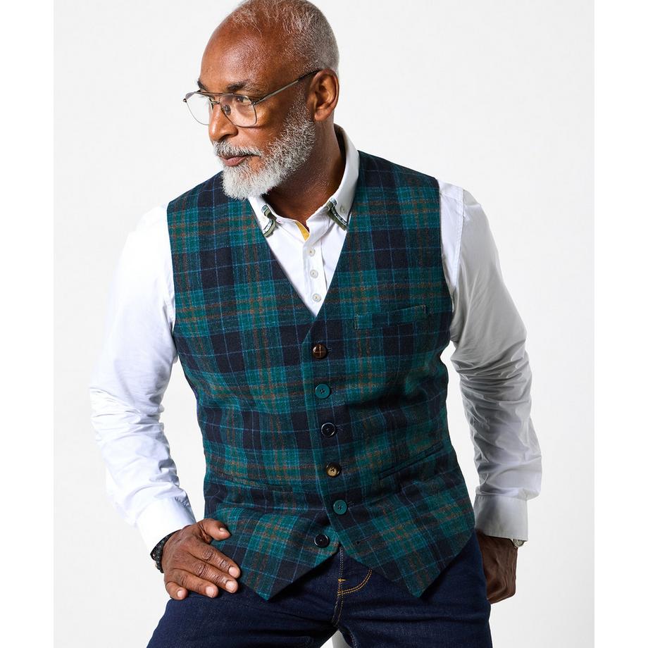 Weste mit Kontrastknöpfen