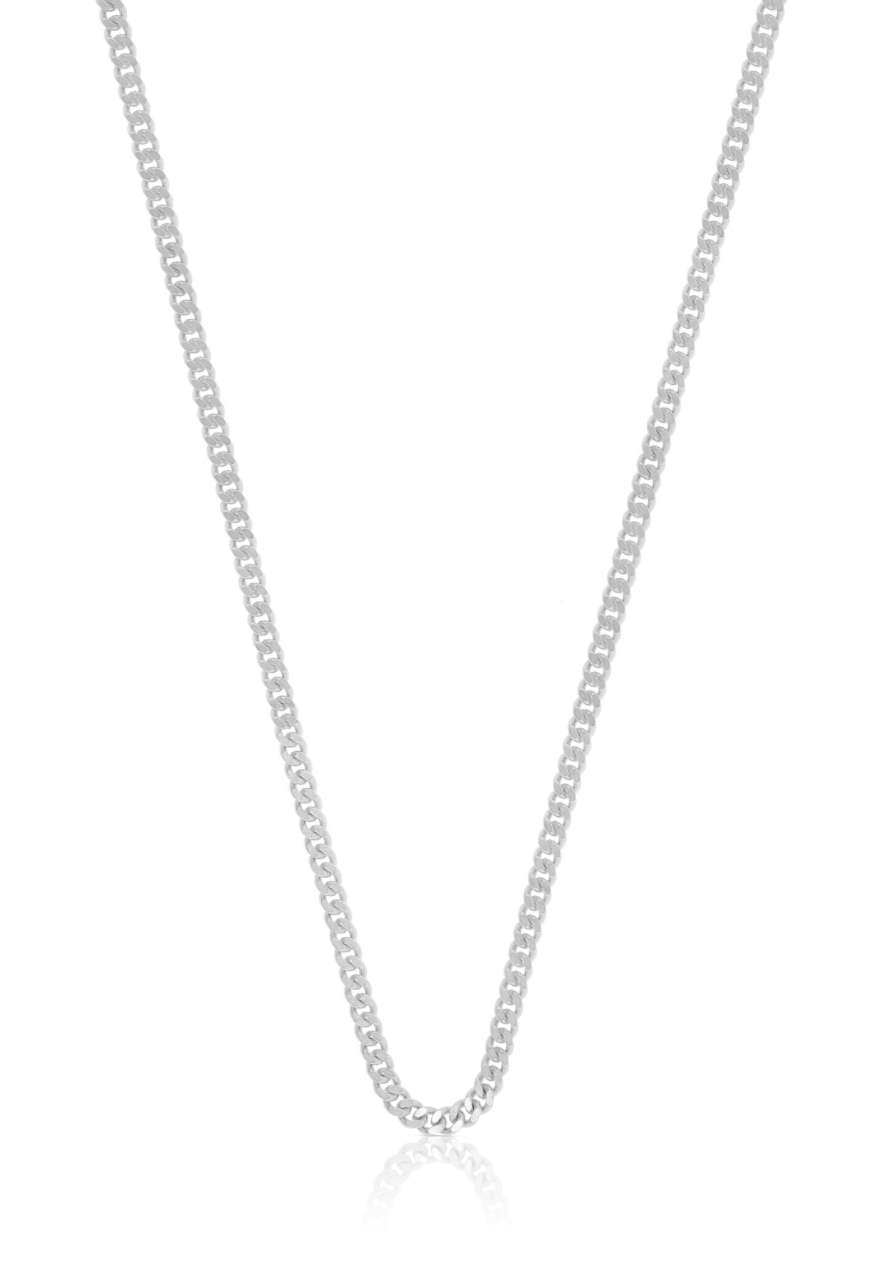 MUAU Schmuck  Collier gourmette or blanc 750, 1.8mm, 38cm 