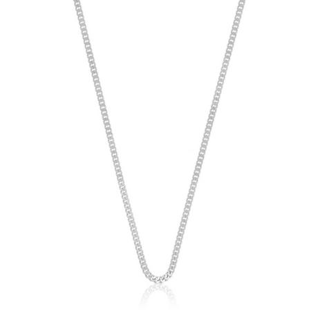 MUAU Schmuck  Collier gourmette or blanc 750, 1.8mm, 38cm 