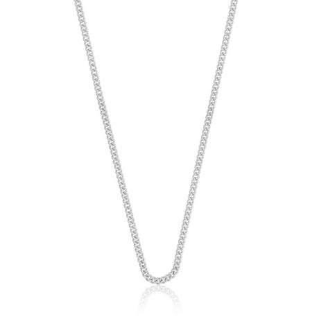 MUAU Schmuck  Collier rond gourmette or blanc 750, 2.1mm, 60cm 