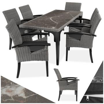 Table en rotin Foggia avec 6 chaises Rosarno