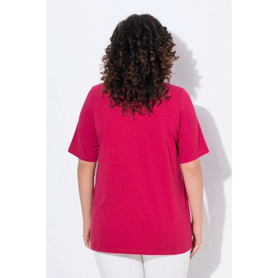 Ulla Popken A-Linie V-Ausschnitt Halbarm T-Shirt  