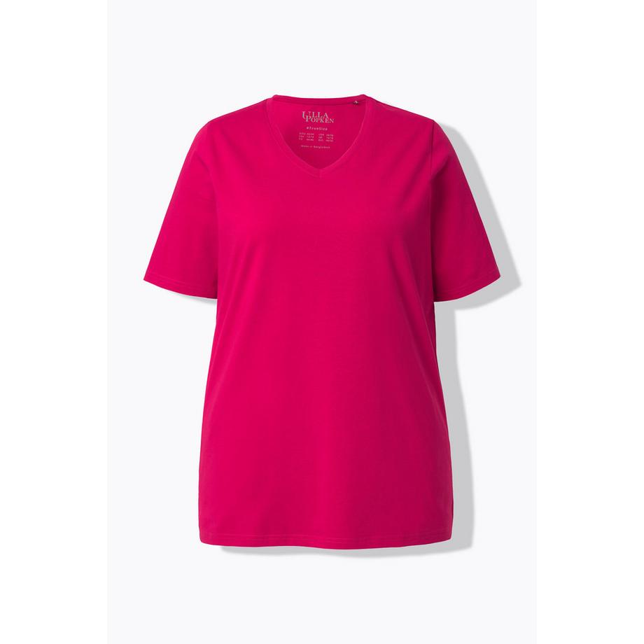 Ulla Popken A-Linie V-Ausschnitt Halbarm T-Shirt  