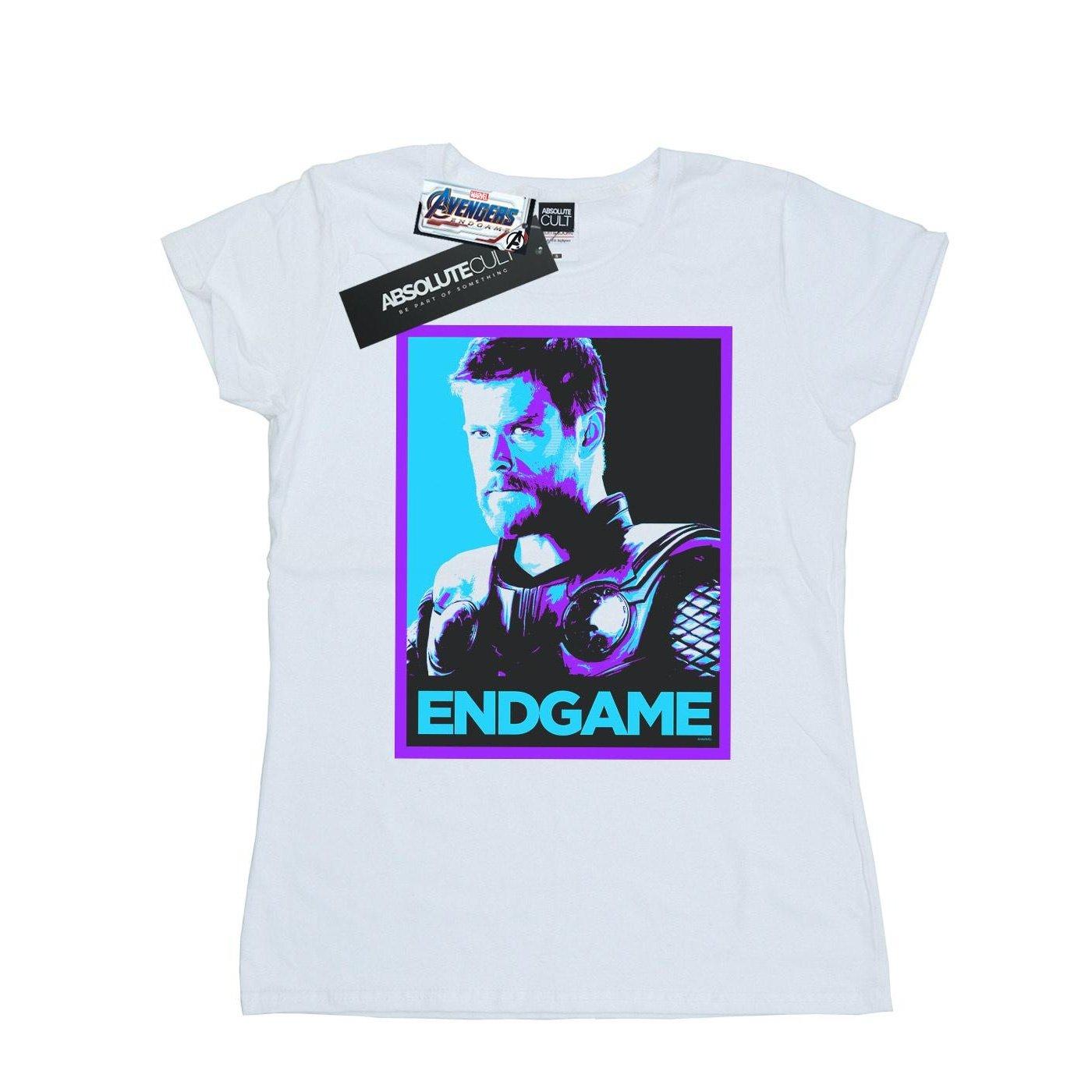 Image of Avengers Endgame Thor Poster Tshirt Damen Weiss L