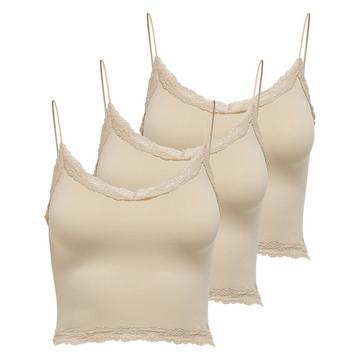 T-Shirt  3er Pack Bequem sitzend-ONLVICKY LACE SEAMLESS CROPPED TOP 3P