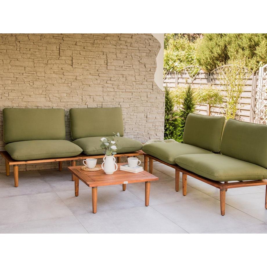 Beliani Set divani con tavolino en Legno d'acacia certificato FSC® Moderno FRASCATI  