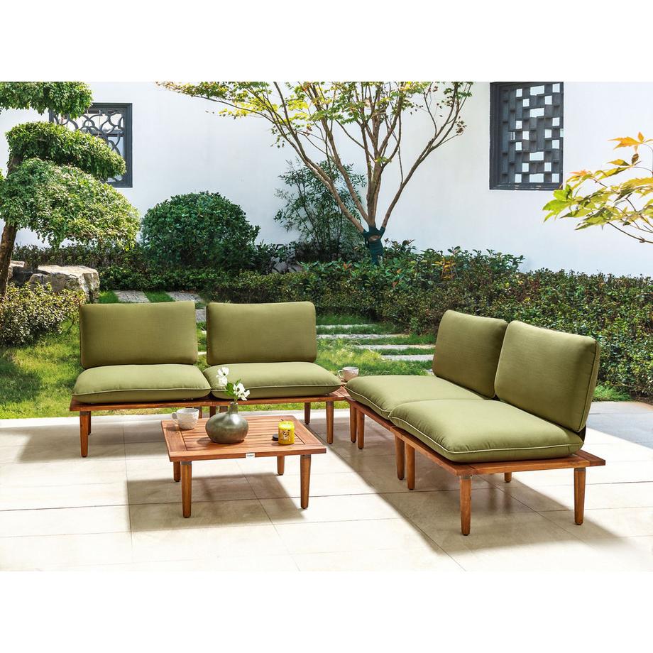 Beliani Set divani con tavolino en Legno d'acacia certificato FSC® Moderno FRASCATI  