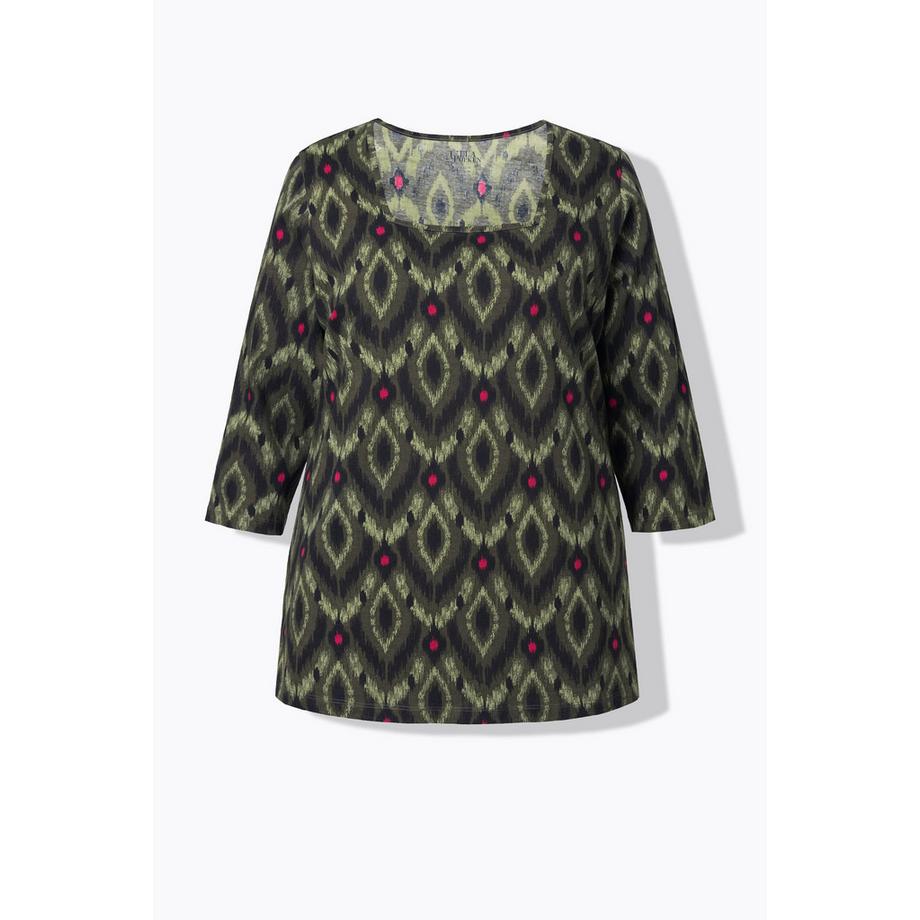 Ulla Popken T-shirt Linea ad A Scollo Quadrato Maniche 3/4  