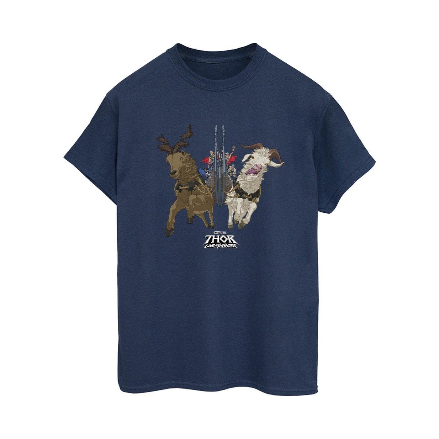 Image of Thor Love And Thunder Viking Ship Tshirt Damen Marine L