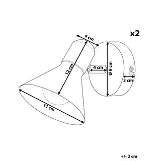 Beliani Set de 2 lampes en Acier Moderne MERSEY  