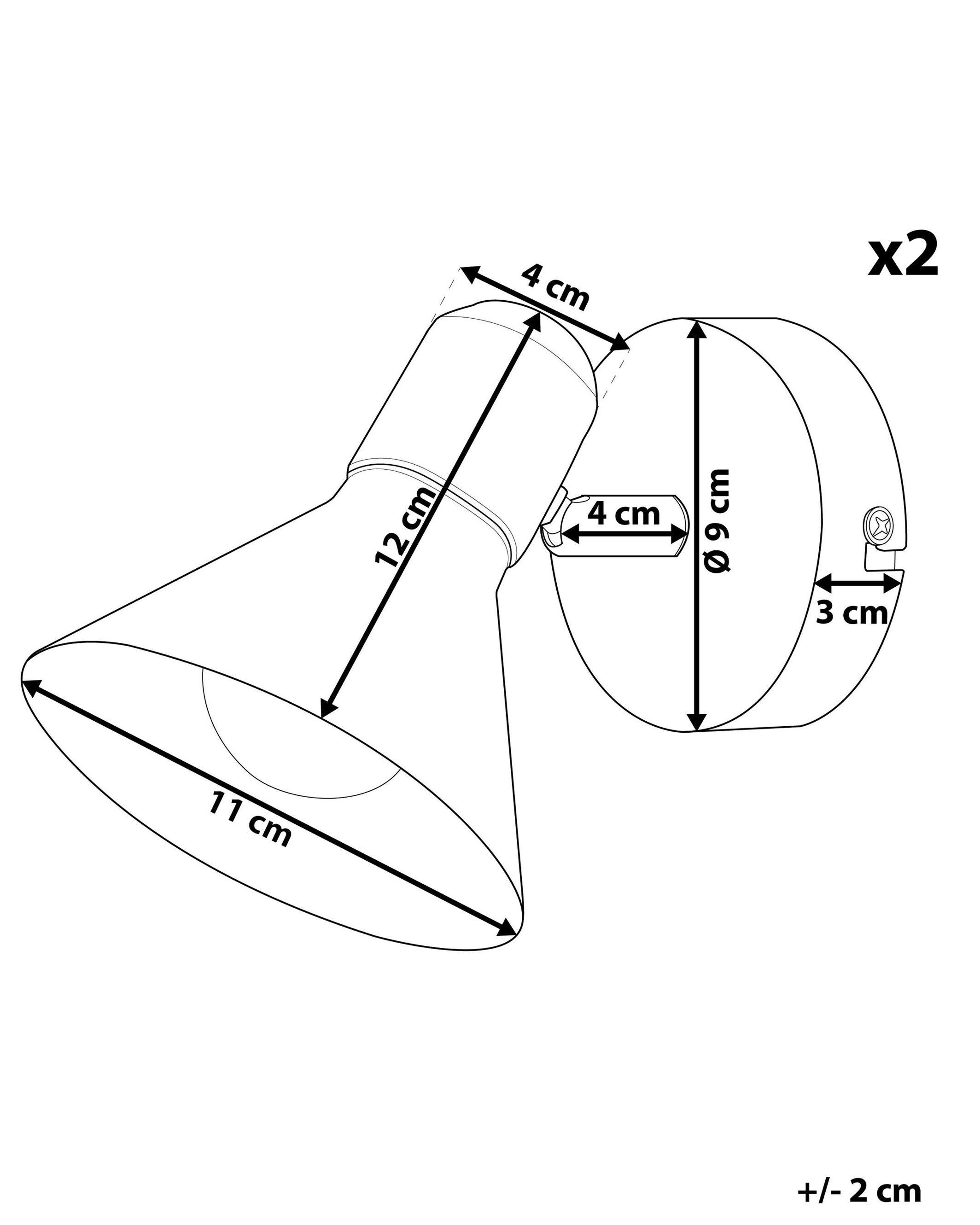 Beliani Set de 2 lampes en Acier Moderne MERSEY  