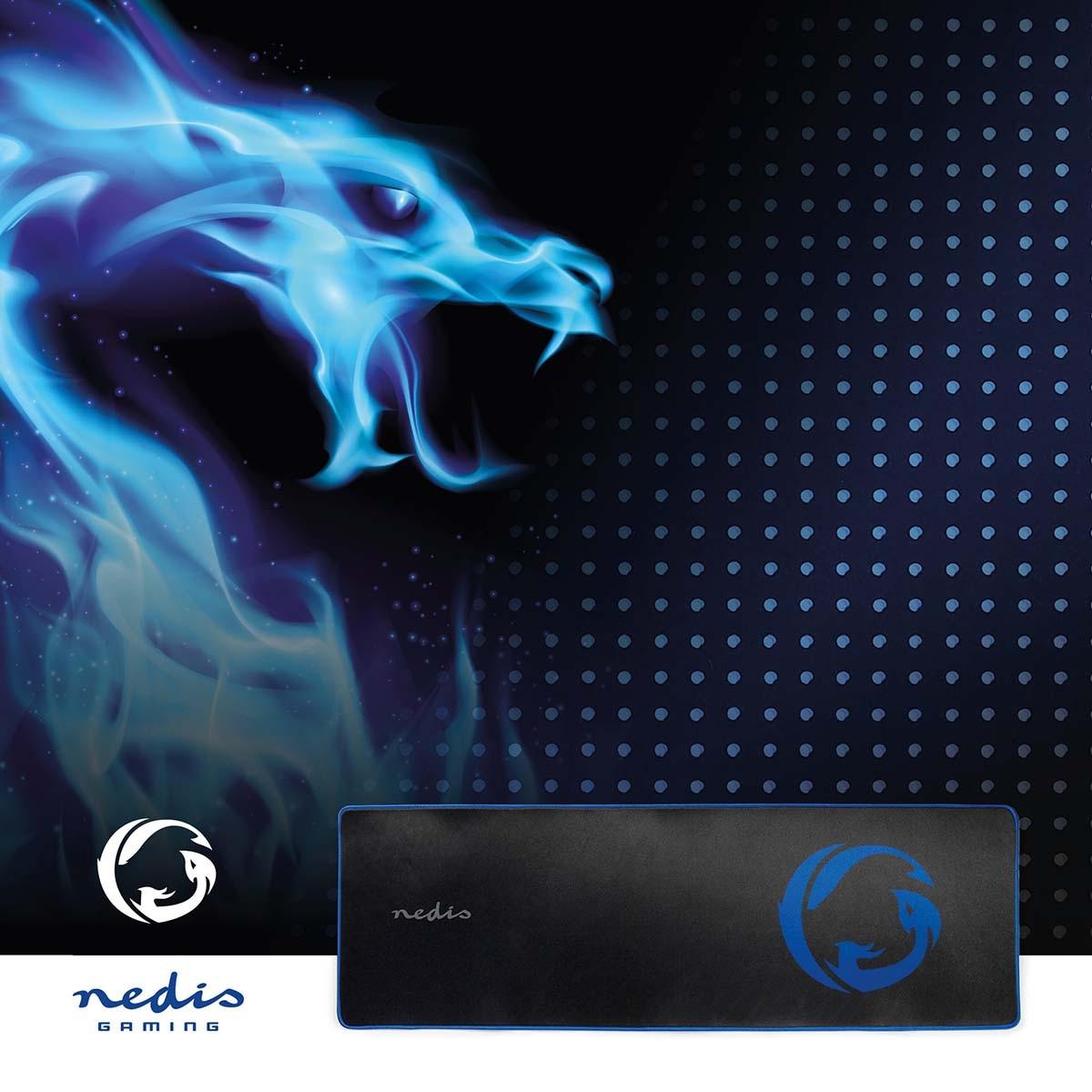 Nedis  Mousepad da gioco | Gomma / Microfibra | Nero 