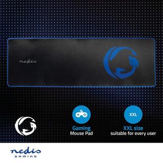 Nedis  Mousepad da gioco | Gomma / Microfibra | Nero 