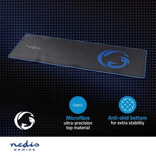 Nedis  Mousepad da gioco | Gomma / Microfibra | Nero 