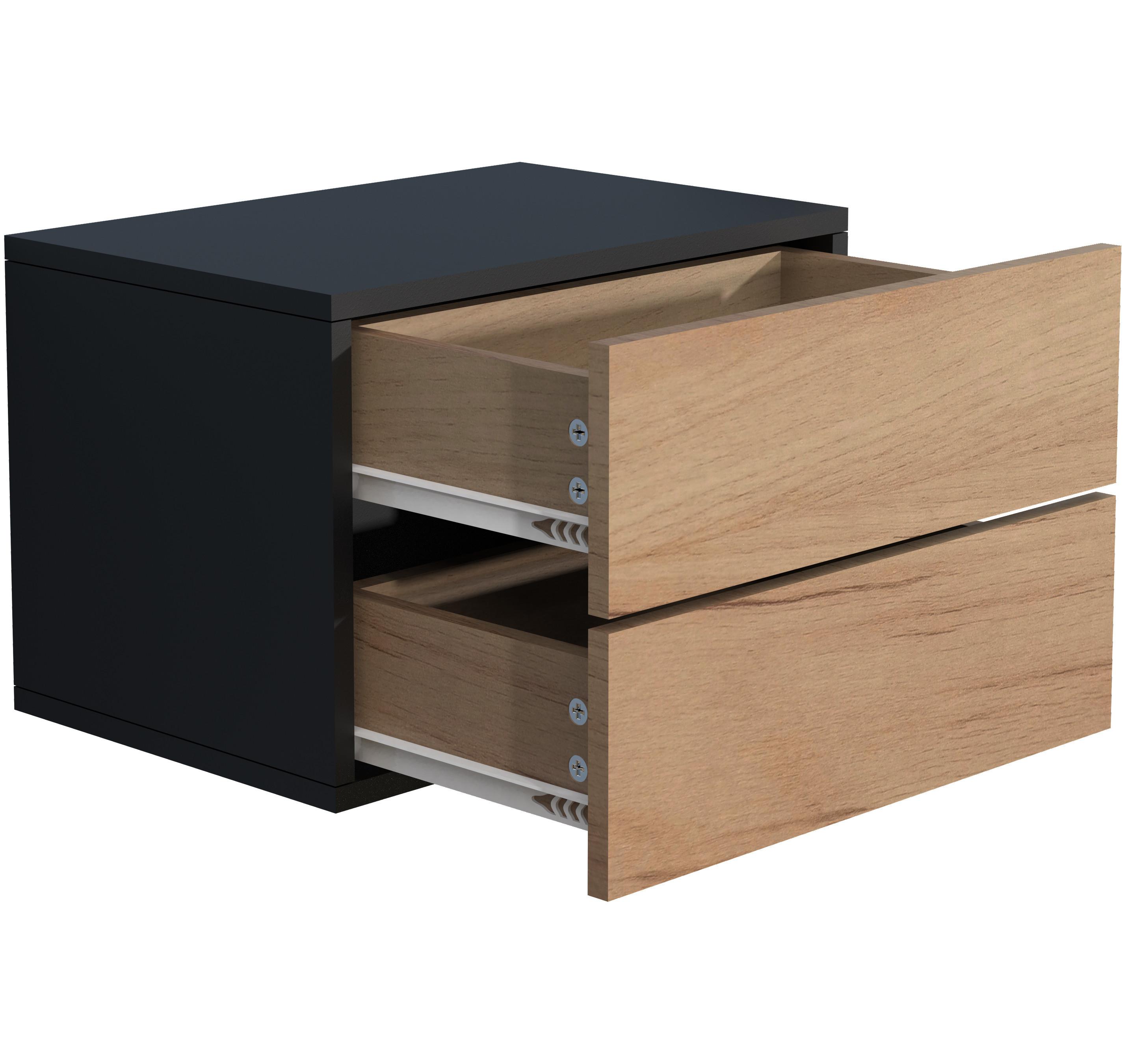 VCM Holz Wandschublade Nachtschrank Wandboard Schublade Konsole Nachttisch Usal L 45 cm  