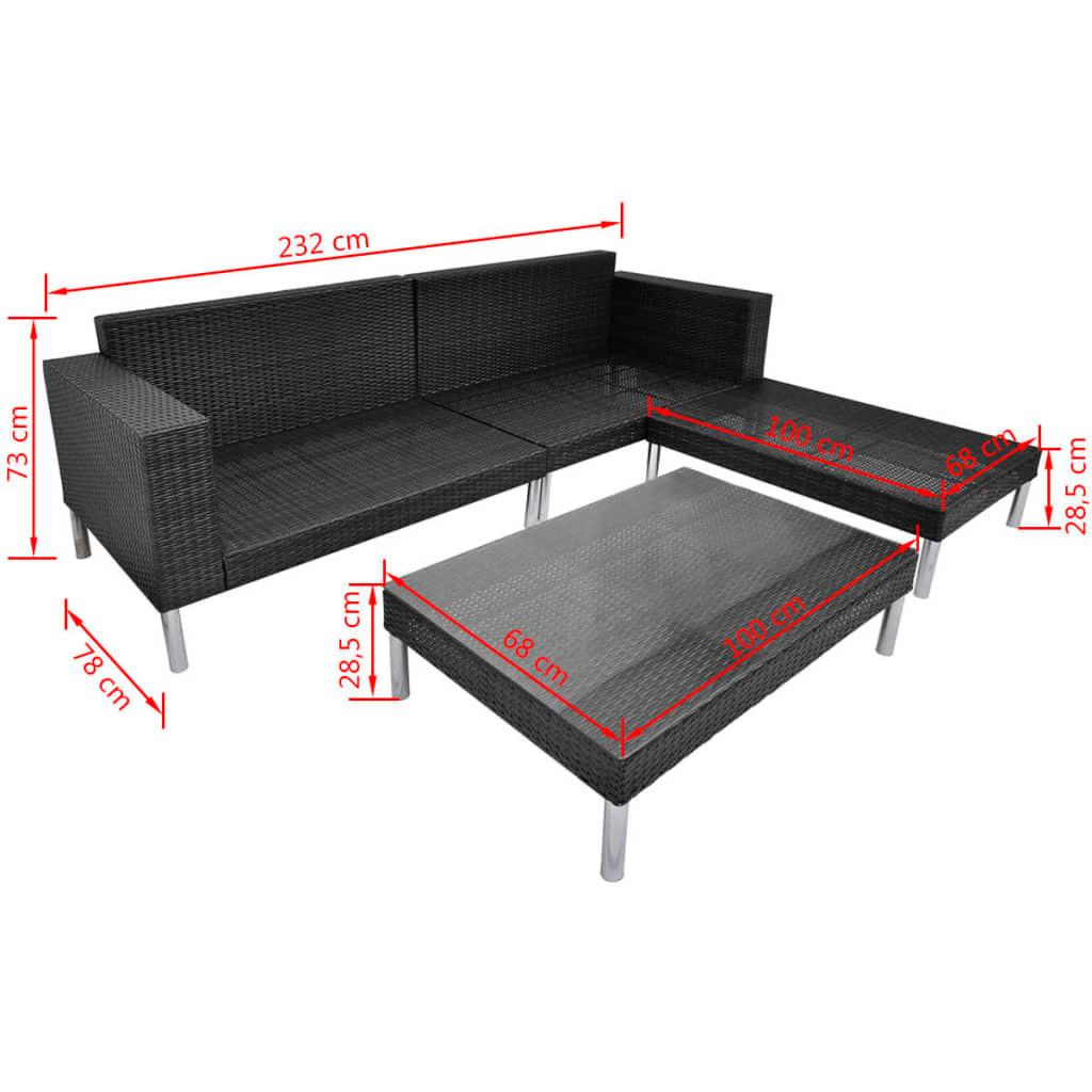 VidaXL Canapé de jardin rotin synthétique  