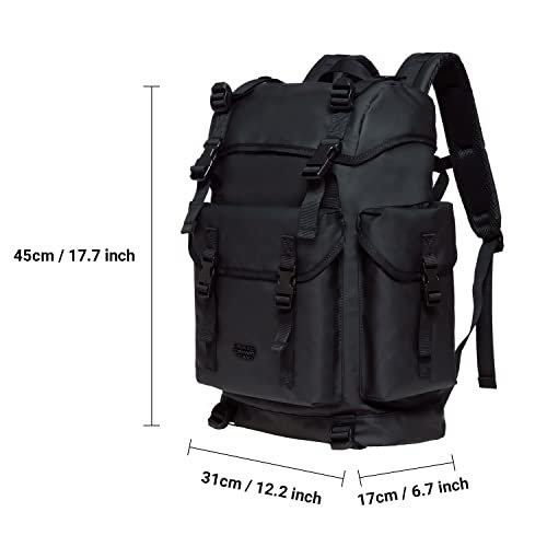 Only-bags.store Leder Groß Rucksack, Vintage Wanderrucksack mit 14 Zoll Laptopfach für Arbeit, Ausflüge, Uni  