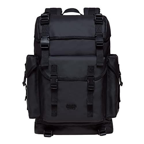 Only-bags.store Leder Groß Rucksack, Vintage Wanderrucksack mit 14 Zoll Laptopfach für Arbeit, Ausflüge, Uni  