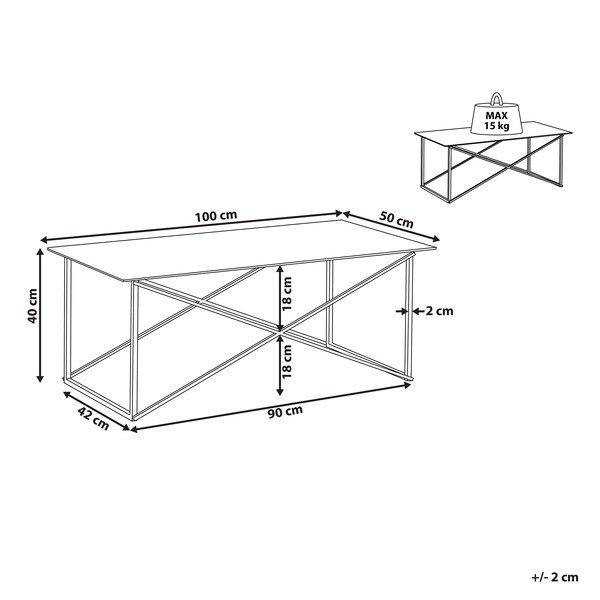 Beliani Couchtisch aus Sicherheitsglas Modern EMPORIA  