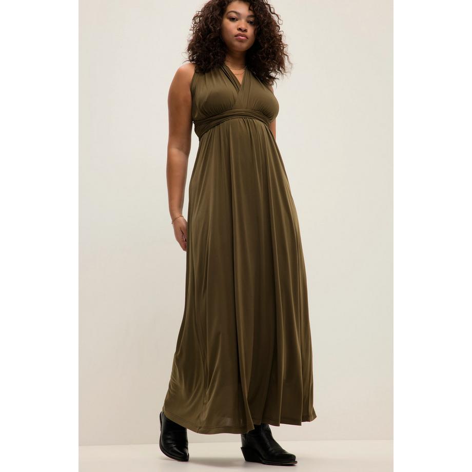 Studio Untold Robe Portefeuille Jersey Maxi Longueur Jupe Trapèze Sans Manches  