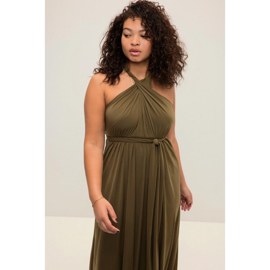 Studio Untold Robe Portefeuille Jersey Maxi Longueur Jupe Trapèze Sans Manches  